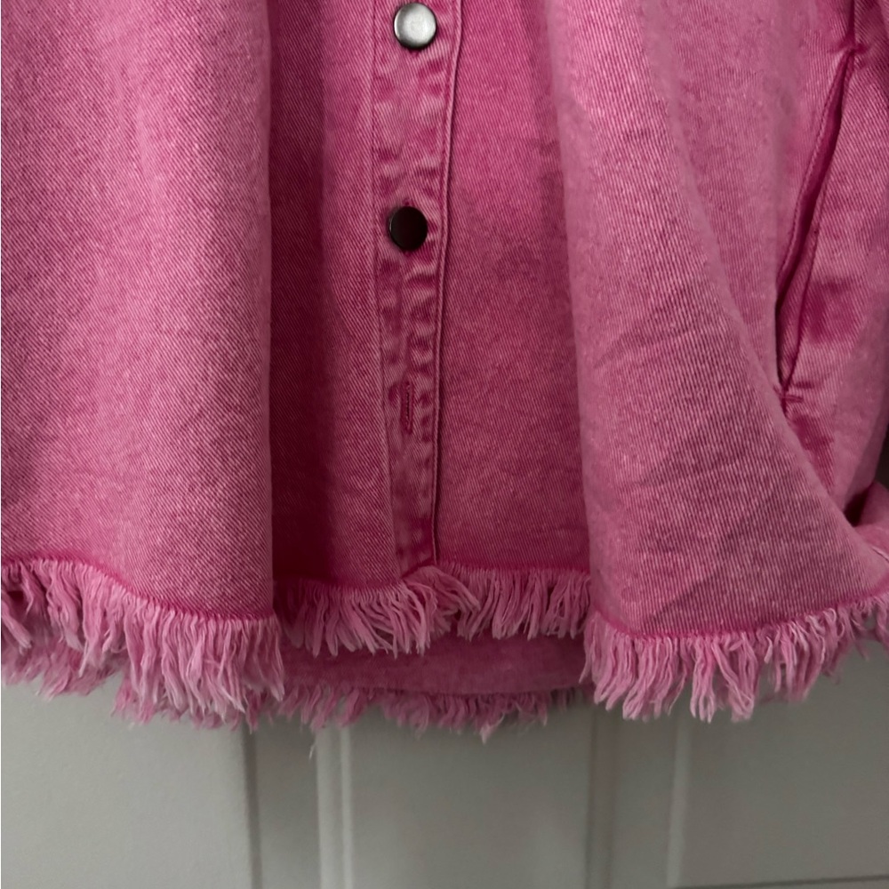 Pink Denim Shacket - Picture 3 of 4